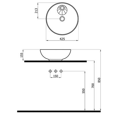 Newarc 5010BT Newart Batarya Delikli Lavabo