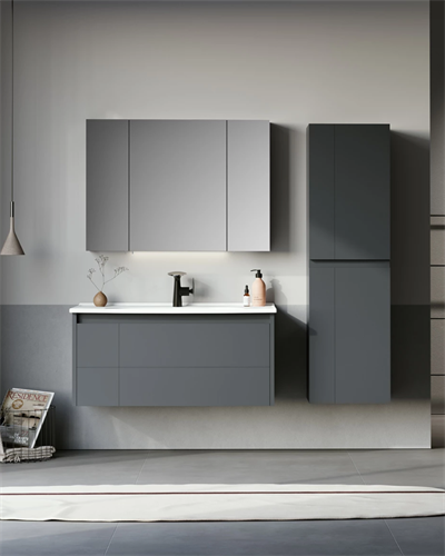 Orka Likya 100 CM Banyo Dolabı Takımı Mat Antrasit