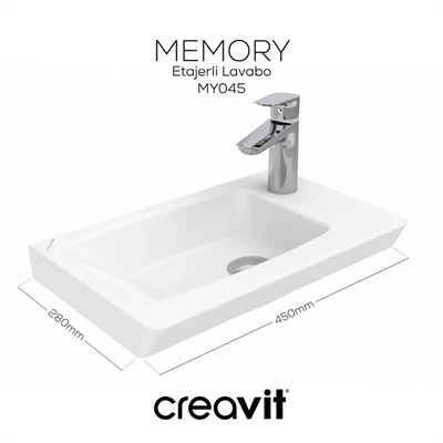 CREAVİT MY045 Memory 45 cm Lavabo