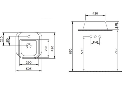 Bocchi Firenze Batarya Banklı Çanak Lavabo Parlak Siyah 1074-005-0126