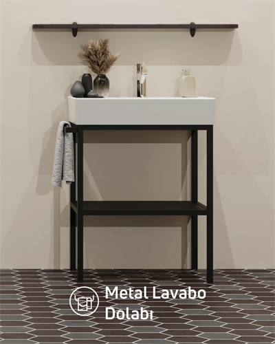 Creavit Arya Lavabo Dolabı 70 cm Siyah