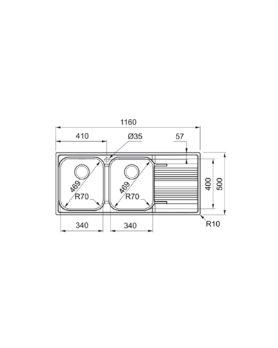 Franke Smart SRX 621 İnox Evye SAĞ 101.0356.895