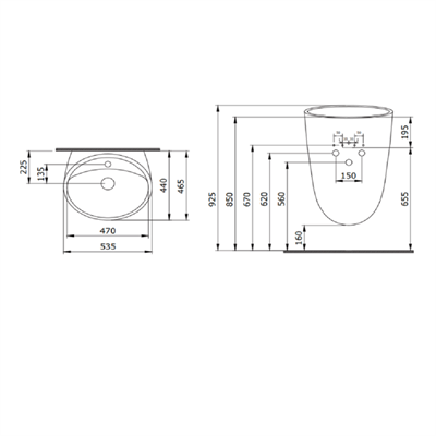 Bocchi Venezia Asma Monoblok Lavabo Parlak Siyah 1083-005-0126