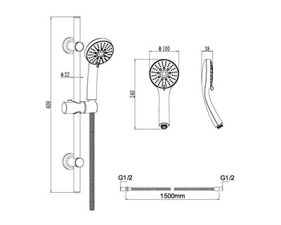 Creavit SH425 5 Fonksiyonlu El Duş Seti