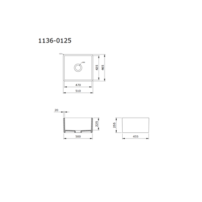 Bocchi Lavello Mutfak Evyesi 50 cm Antrasit 1136-020-0120-03