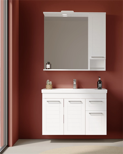 Orka Perge 100 Cm Beyaz Banyo Dolabı Takımı