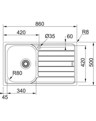 Franke Spark SKX 611 Sağ Inox Evye