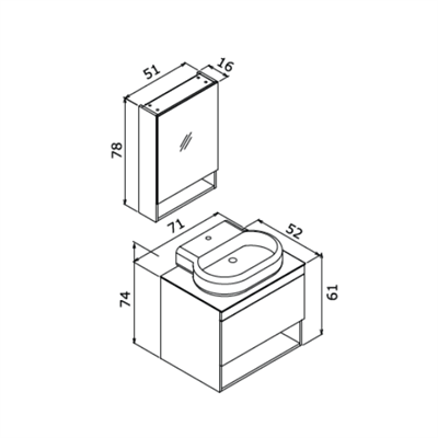 Orka Knidos Banyo Mobilya Takımı 70 cm