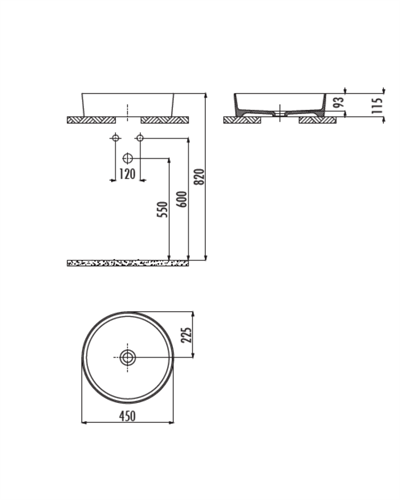 Creavit LP145-00KK Loop Yuvarlak Çanak Lavabo 45 cm Mat Siyah