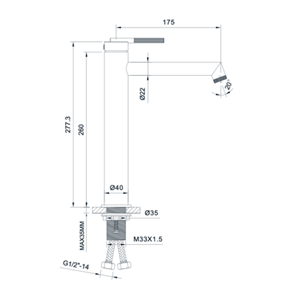 Newarc 985001G Opera Çanak Tipi Lavabo Bataryası Metalik Gri