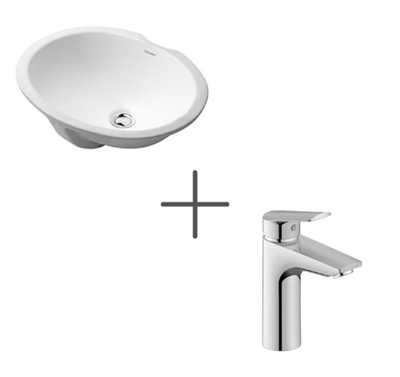 Duravit Dune 46 cm Tezgahaltı Lavabo Ve No.1 Lavabo Bataryası, Medium