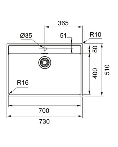 Franke Maris MRX 210-70 Tezgahüstü Evye