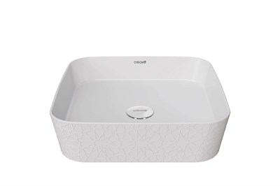 Creavit LP040  Loop Kare Çanak Lavabo 40 cm Selçuklu Rölyef Uygulamalı