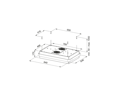FRANKE Mythos Masterpiece FMYS BK/AN F80 KL Matt Black+Antrasit Ada Davlumbaz 345.0726.996