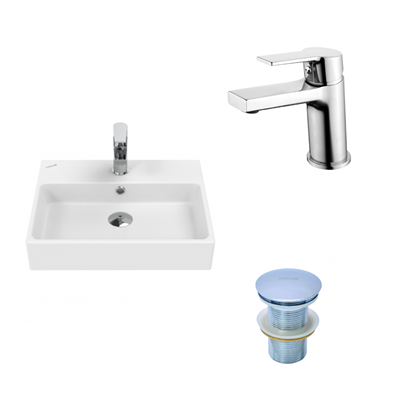 Creavit Next Tezgah Üstü Lavabo Ve Luna Yüksek Armatür Set Krom