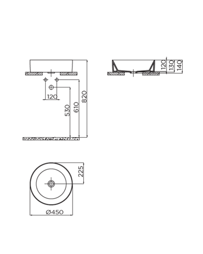 Creavit Nice Tezgah Üzeri Lavabo Ø45 cm Mat Antrasit NC045.00AM