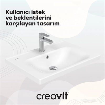 Creavit EK065  Eksen Etajerli Lavabo 65 cm