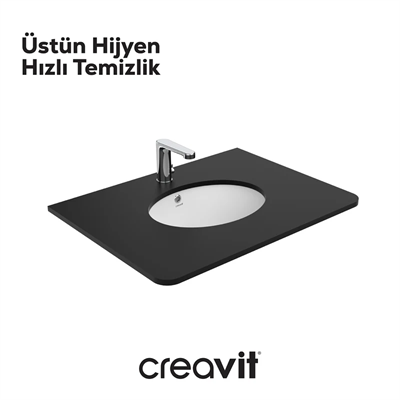 Creavit TP214 Tezgah Altı Oval Lavabo 37X47 cm Beyaz