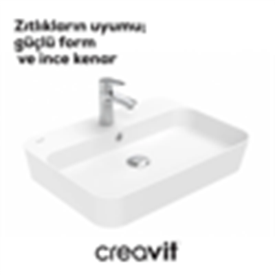 Creavit LP061 Loop Dikdörtgen Çanak Lavabo 45x60 cm