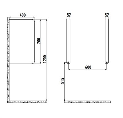 Pisuar Ara Bölme 5 cm Ekstra - Antrasit Mat