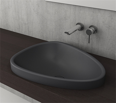 Bocchi 1112-020-0125 Etna Tezgah üstü Lavabo Antrasit 58 cm