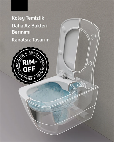 Creavit Elegant Rim-Off Yavaş Kapanan Klozet Kapaklı Parlak Beyaz Set EG321-00
