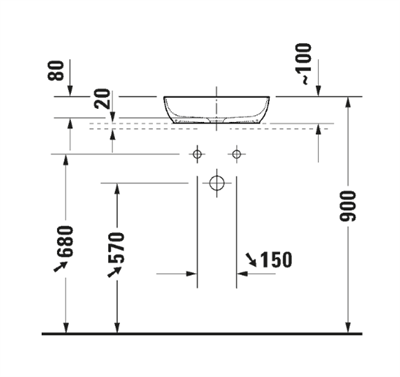 Duravit 2660003200 Sivida DuroCast® Çanak Lavabo Ø 40 cm
