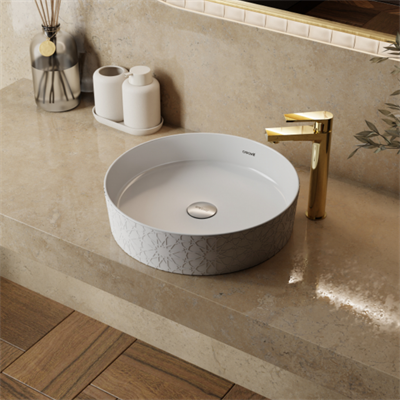 Creavit LP140 Loop Yuvarlak Çanak Lavabo Ø40 cm Selçuklu Rölyef Uygulamalı
