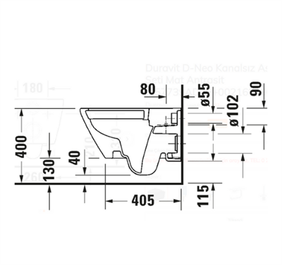 Duravit 257739AD75 D-Neo Kanalsız Asma Klozet Seti Mat Antrasit