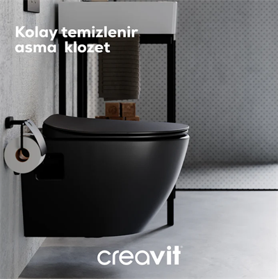Creavit FE320-00SM00E-0000 Free Asma Klozet Mat Siyah