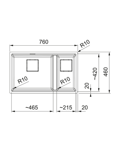 Franke Kubus 2 KNG 120 Tezgah Altı Evye Stone Grey