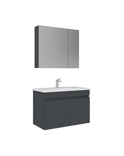 Orka Tivoli 100 cm Banyo Dolabı Takım Mat Antrasit