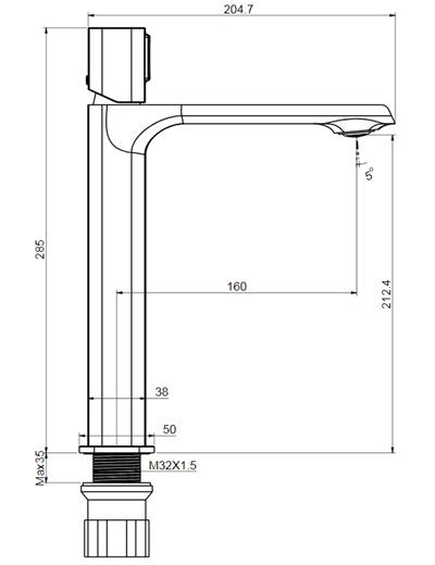 Creavit AL6500 Alfa Uzun Lavabo Bataryası