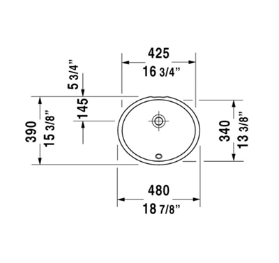 Duravit 0481460000 DuneTezgah Altı Lavabo 46 cm