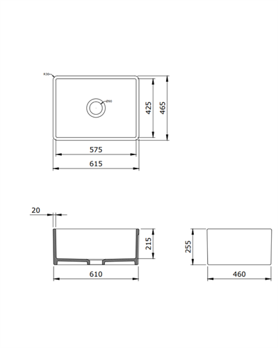 BOCCHİ 1137-001-0120 LAVELLO MUTFAK EVYESİ 60 cm Parlak Beyaz