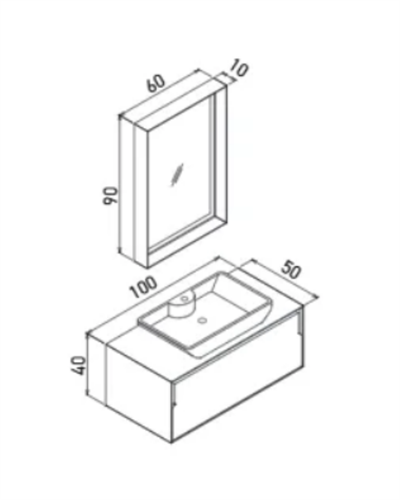 Orka Craft 100 cm Banyo Dolabı Takımı Antrasit 