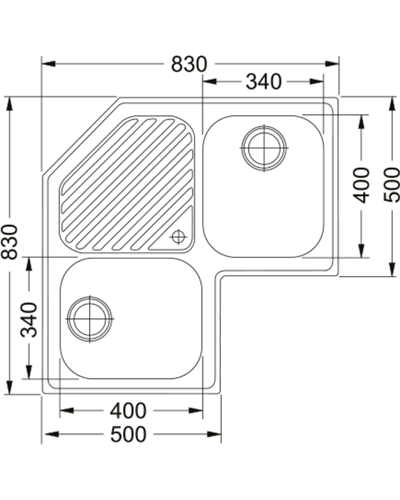 Franke Köşe - PNX 621-E Paslanmaz Çelik Eviye