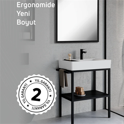 Creavit Arya Lavabo Dolabı 70 cm Siyah
