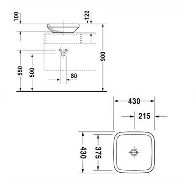 Duravit Lavabo DuraStyle Çanak43 x 43 cm 0349430000