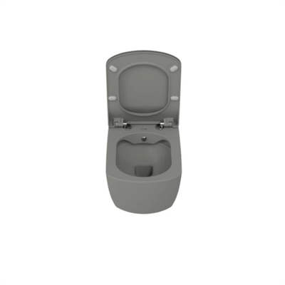 Creavit Elegant Rim-Off Kanalsız Duroplast Yavaş Kapanan Klozet Kapaklı Cool Grey Set EG321-00CG00E-0000