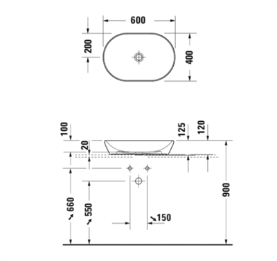 Duravit 2372601370 D-Neo Antrasit Mat Çanak Lavabo 60 cm 