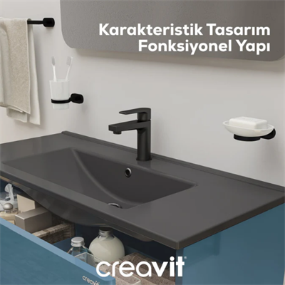 Creavit Sh630SM Sharp 3lü Duş Seti Takımı Mat Siyah