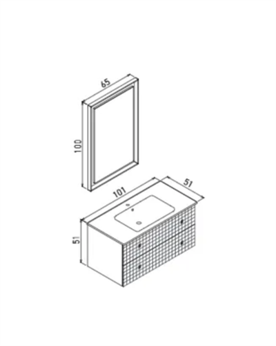 Orka Lipari 100 cm Banyo Dolabı Takımı Mat Vizon
