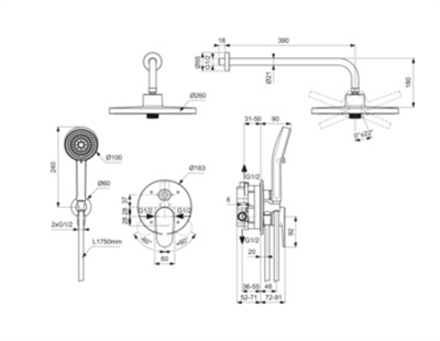 İdeal Standard BD828AA Cerafine O Ankastre Duş Sistemi Seti-Chrome