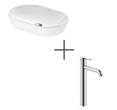 Duravit D-Neo 60 cm Çanak Lavabo Beyaz Ve C.1 Lavabo Bataryası XL