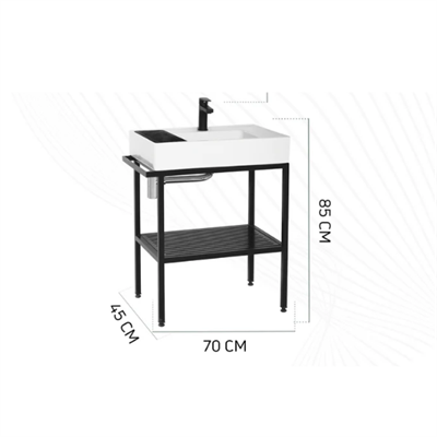Creavit Arya Lavabo Dolabı 70 cm Siyah