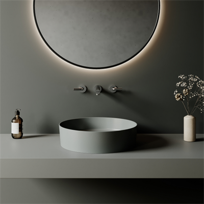 CREAVİT LP145.00CG Loop Ø 45 cm Tezgah Üstü Çanak Lavabo  Cool Grey