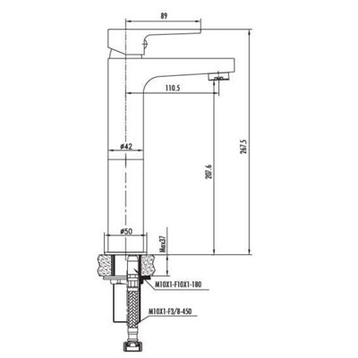 CREAVİT SHARP UZUN LAVABO BATARYASI ALTIN SR6500G