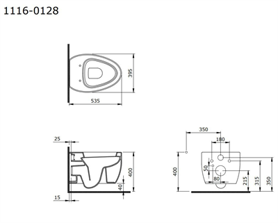 Bocchi Etna Asma Klozet Kapak Dahil Mat Antrasit 1116-020-0128