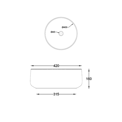 Newarc Moreno Tezgah Üstü Lavabo Beyaz